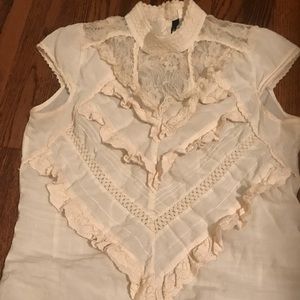 Blouse with lace detail